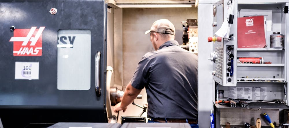 Machinist at CNC machine