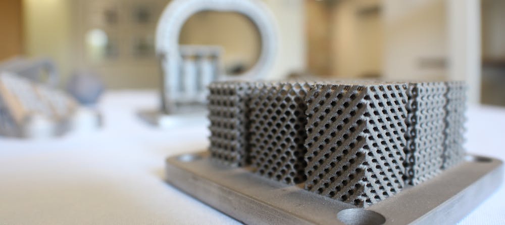 3D printed metal lattice structures in DMLS stainless steel
