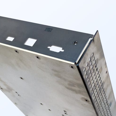 A bent aluminum part demonstrating ductility